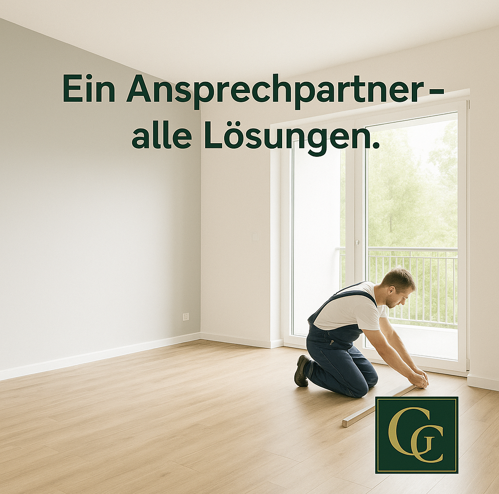Handwerker beim Bodenlegen - vermittelt durch Giwargis Connect Wiesbaden